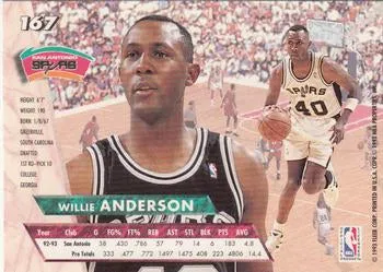 1993-94 Fleer Ultra Willie Anderson #167 San Antonio Spurs