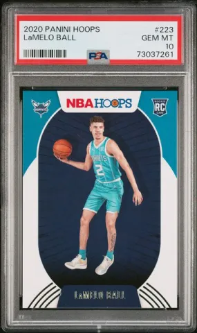 2020-21 Panini NBA Hoops Lamelo Ball Base Rookie #223 RC PSA 10 - Hornets