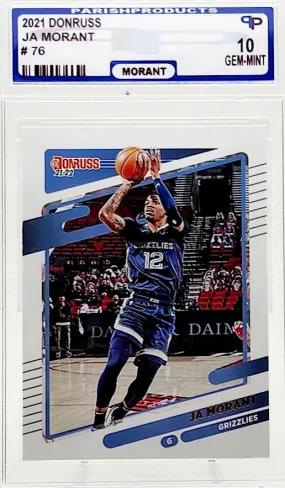 2021 Donruss JA MORANT #76 MEMPHIS GRIZZLIES Parish Gem Mint 10