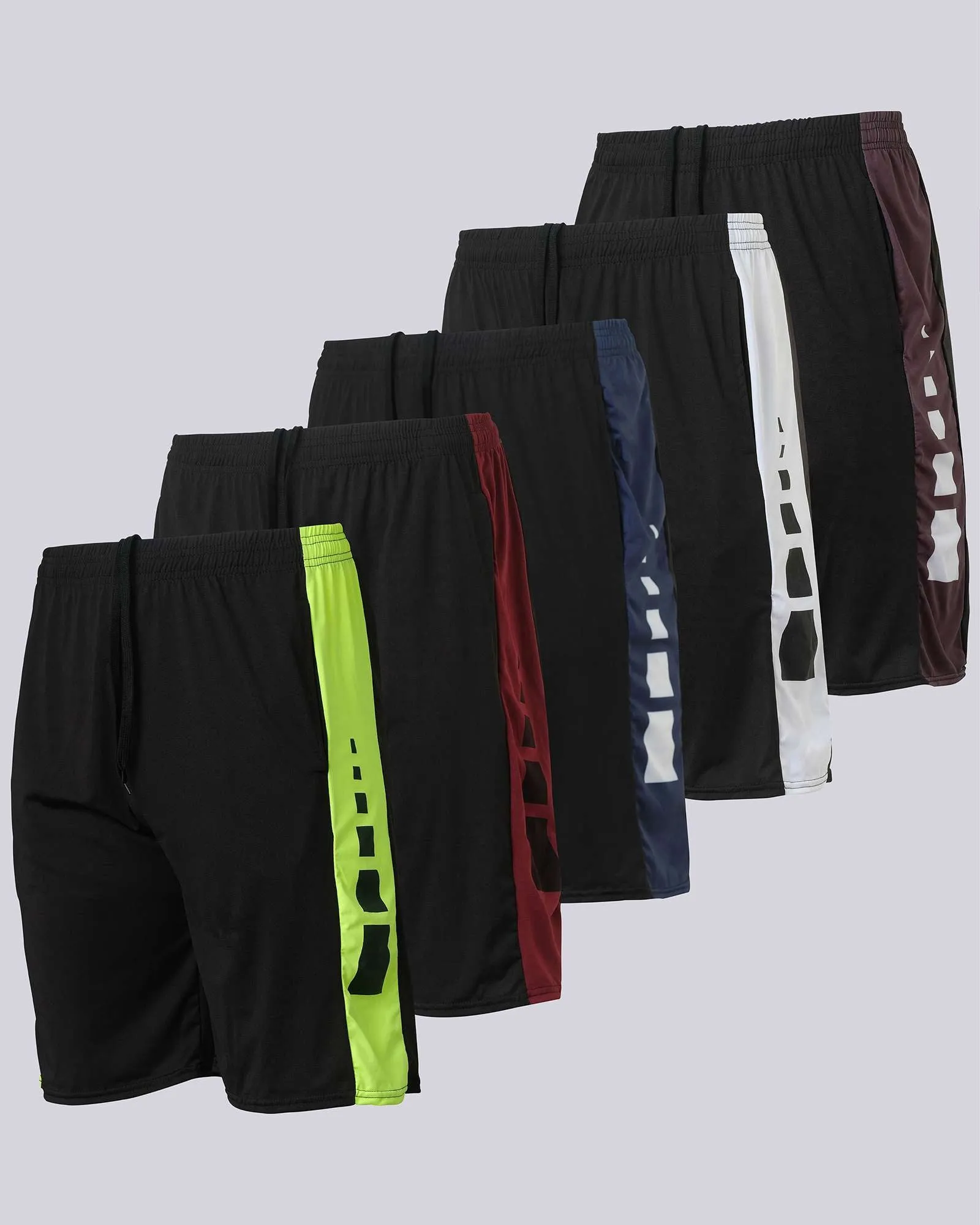 5 Pack: Boys Dry-Fit Active Basketball Shorts