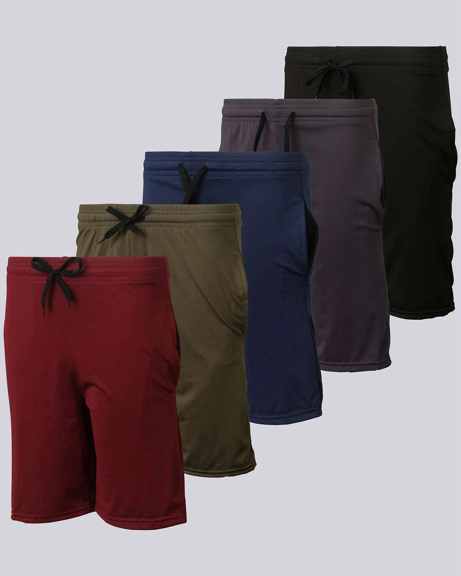 5 Pack: Boys Dry-Fit Active Basketball Shorts