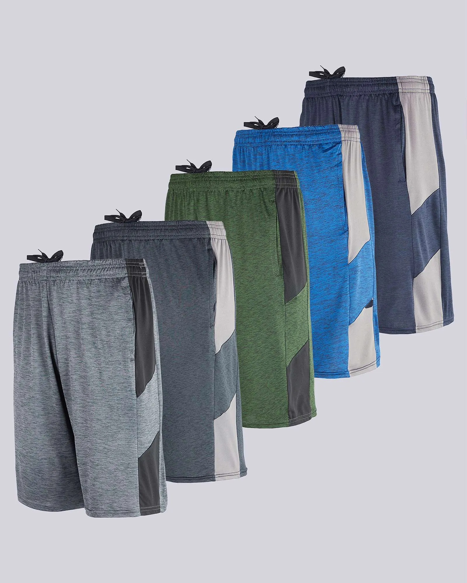 5 Pack: Boys Dry-Fit Active Basketball Shorts