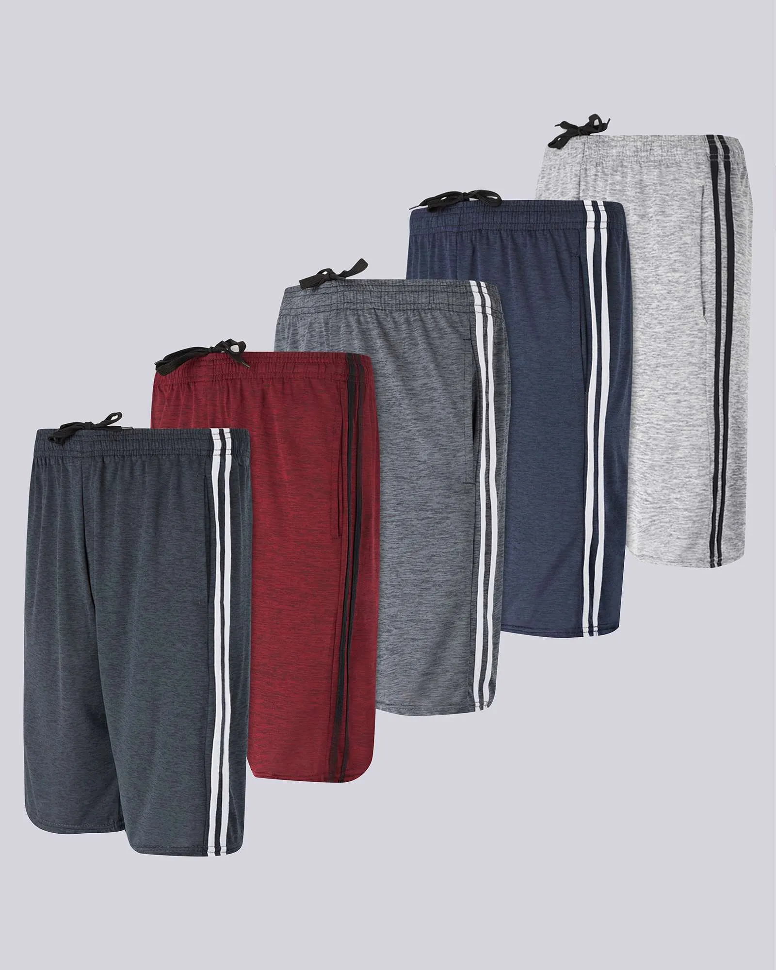 5 Pack: Boys Dry-Fit Active Basketball Shorts