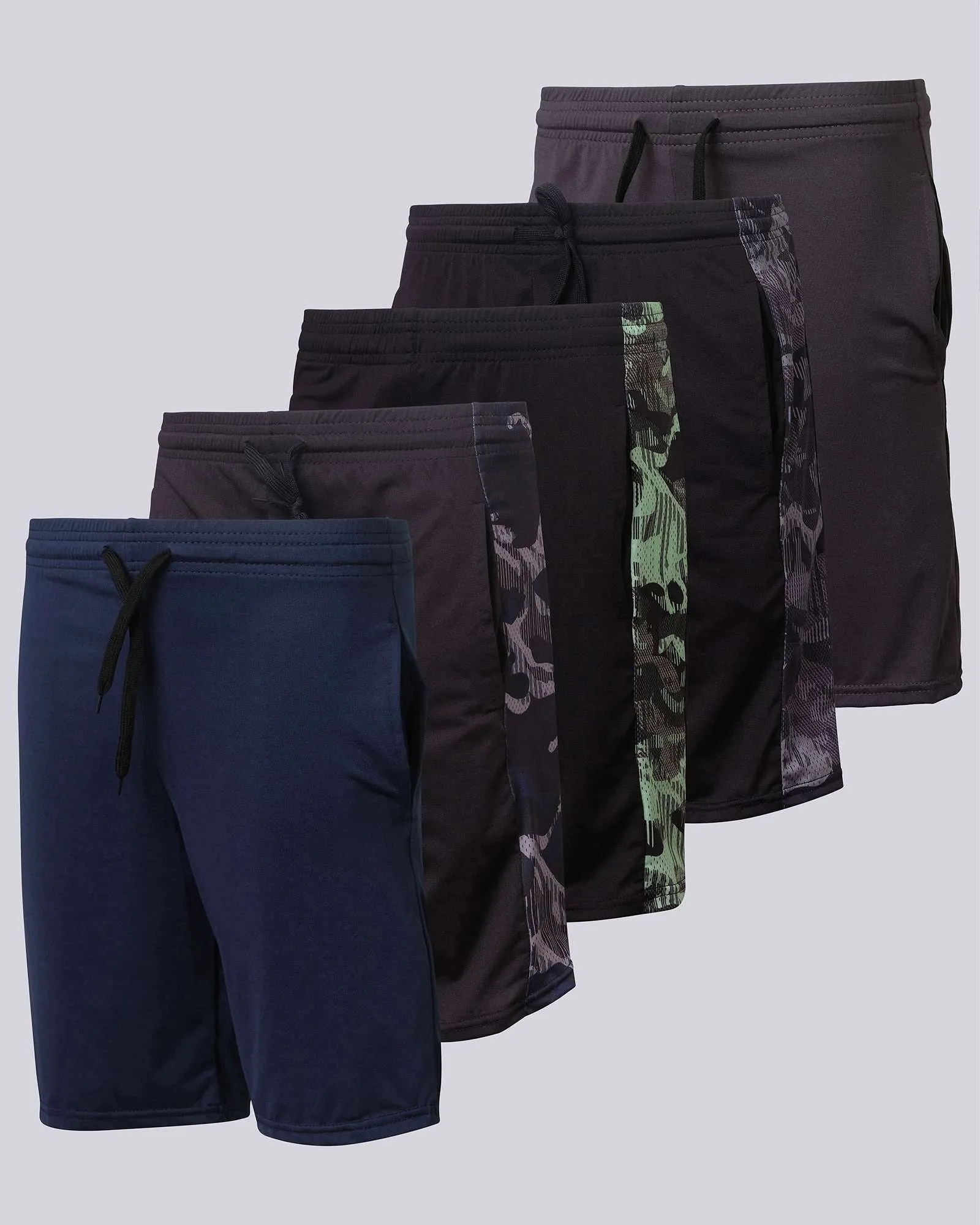 5 Pack: Boys Dry-Fit Active Basketball Shorts