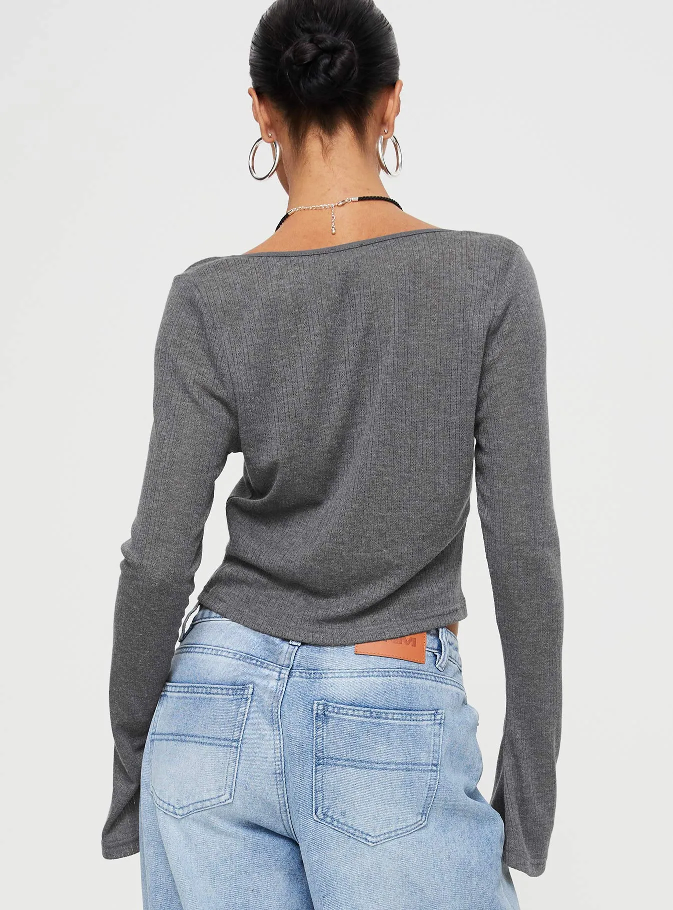 Barbaro Long Sleeve Top Slate Grey