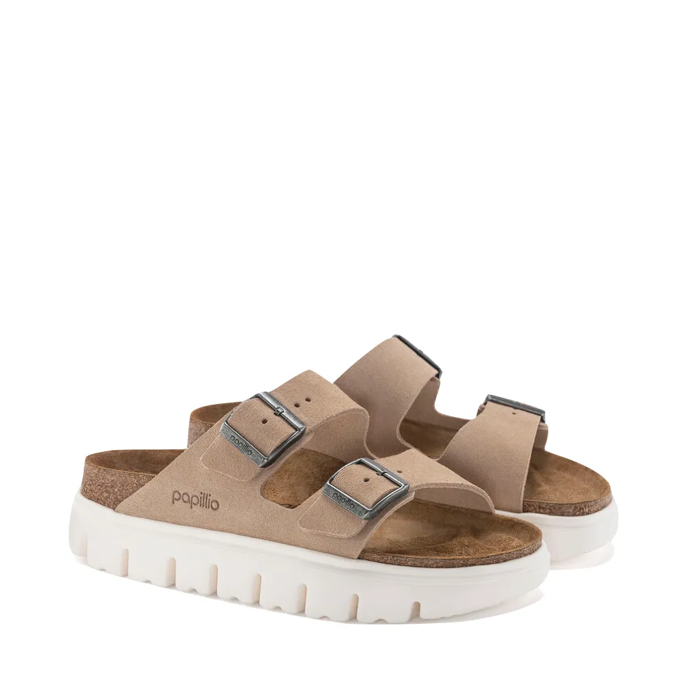 Birkenstock Women's Arizona Chunky Suede Leather Slide Sandal in Warm Sand