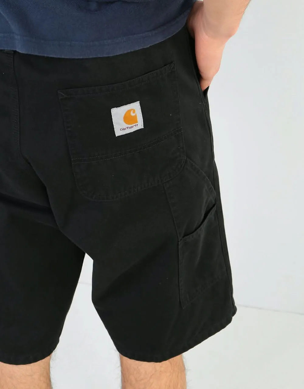 Carhartt WIP Ruck Single Knee Short - Black (Stone Washed)