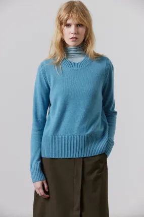 Chunky Cashmere Crew - Cerulean