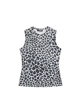 Corinne Print Top / BW Leopard