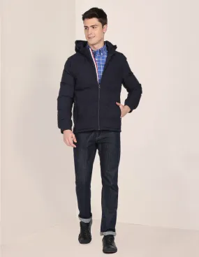 Detachable Hood Panelled Polyester Jacket