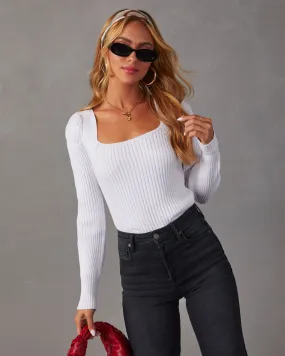 Gates Square Neck Ribbed Sweater