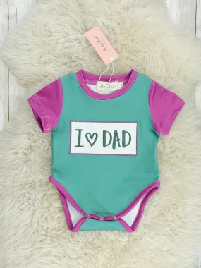 Green I Love Dad Romper