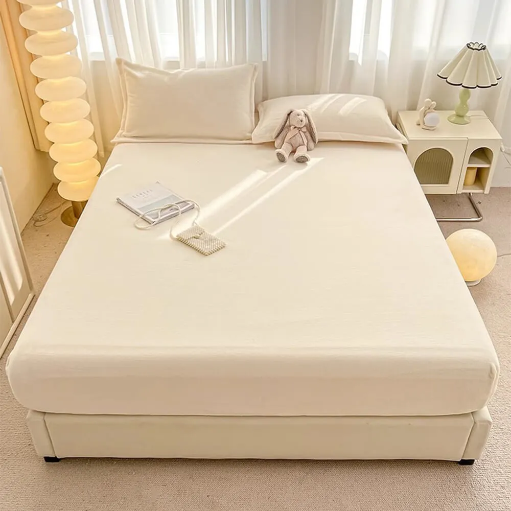 Milk Velvet Soft Fitted Sheet Mattress Cover