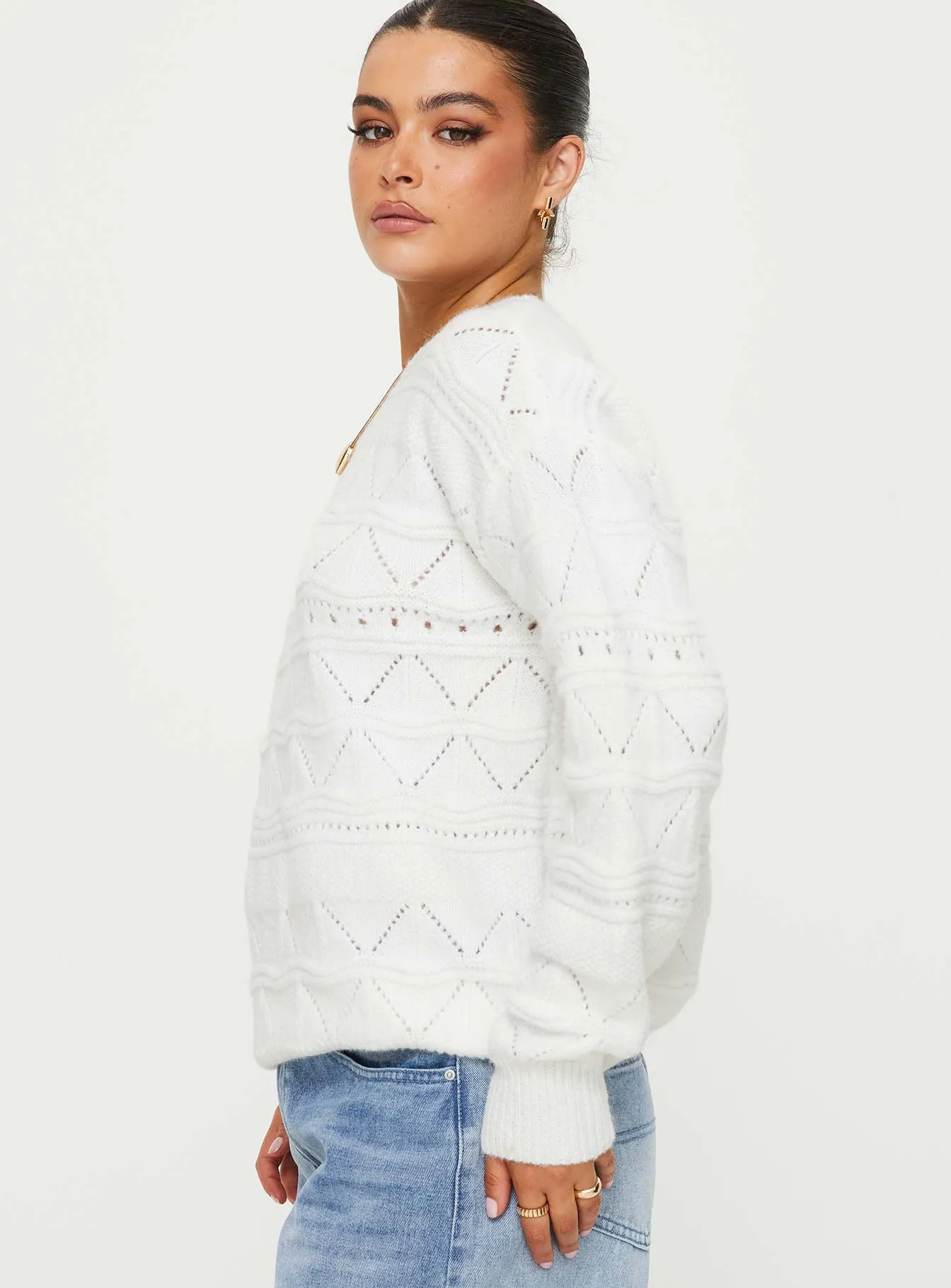 Pierce Pointelle Sweater Cream