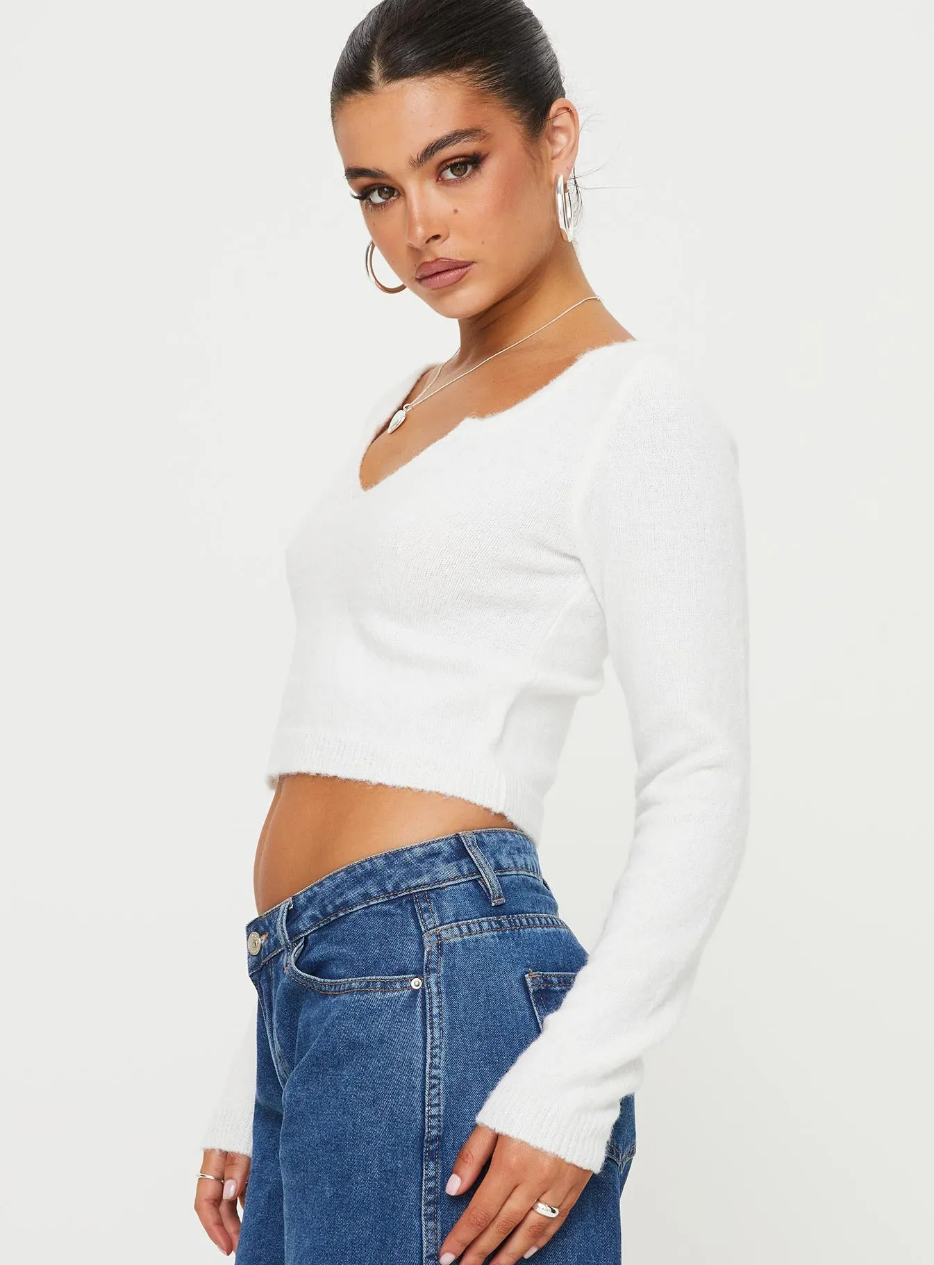 Shalini Long Sleeve Top White