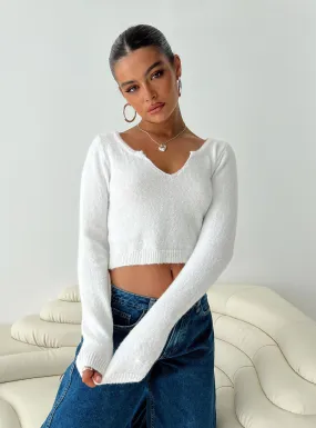 Shalini Long Sleeve Top White