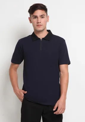 Short Sleeve Polo Shirt with Zipper