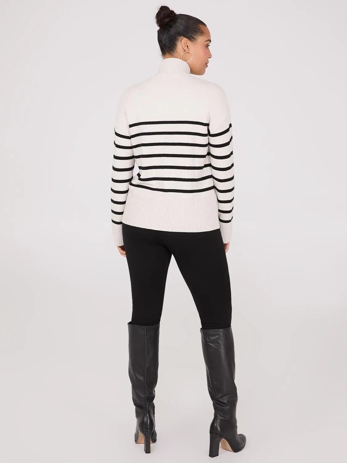 Striped Zip-Front Sweater