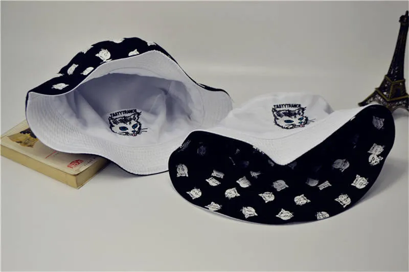 Two sided cat print Bucket Hat