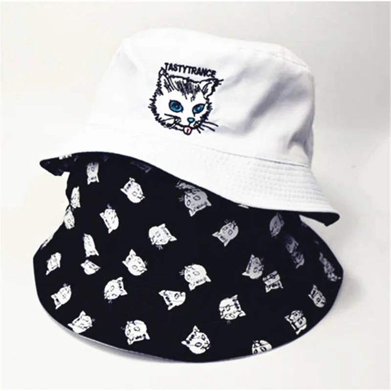 Two sided cat print Bucket Hat