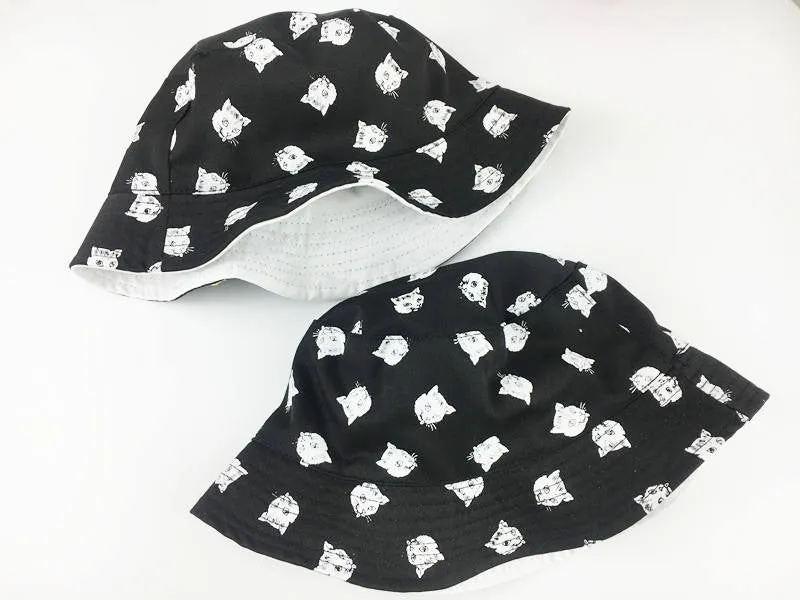 Two sided cat print Bucket Hat